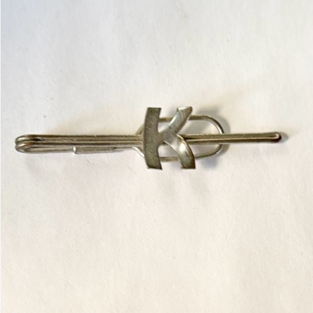 Vintage Silver Metal Tie Clip